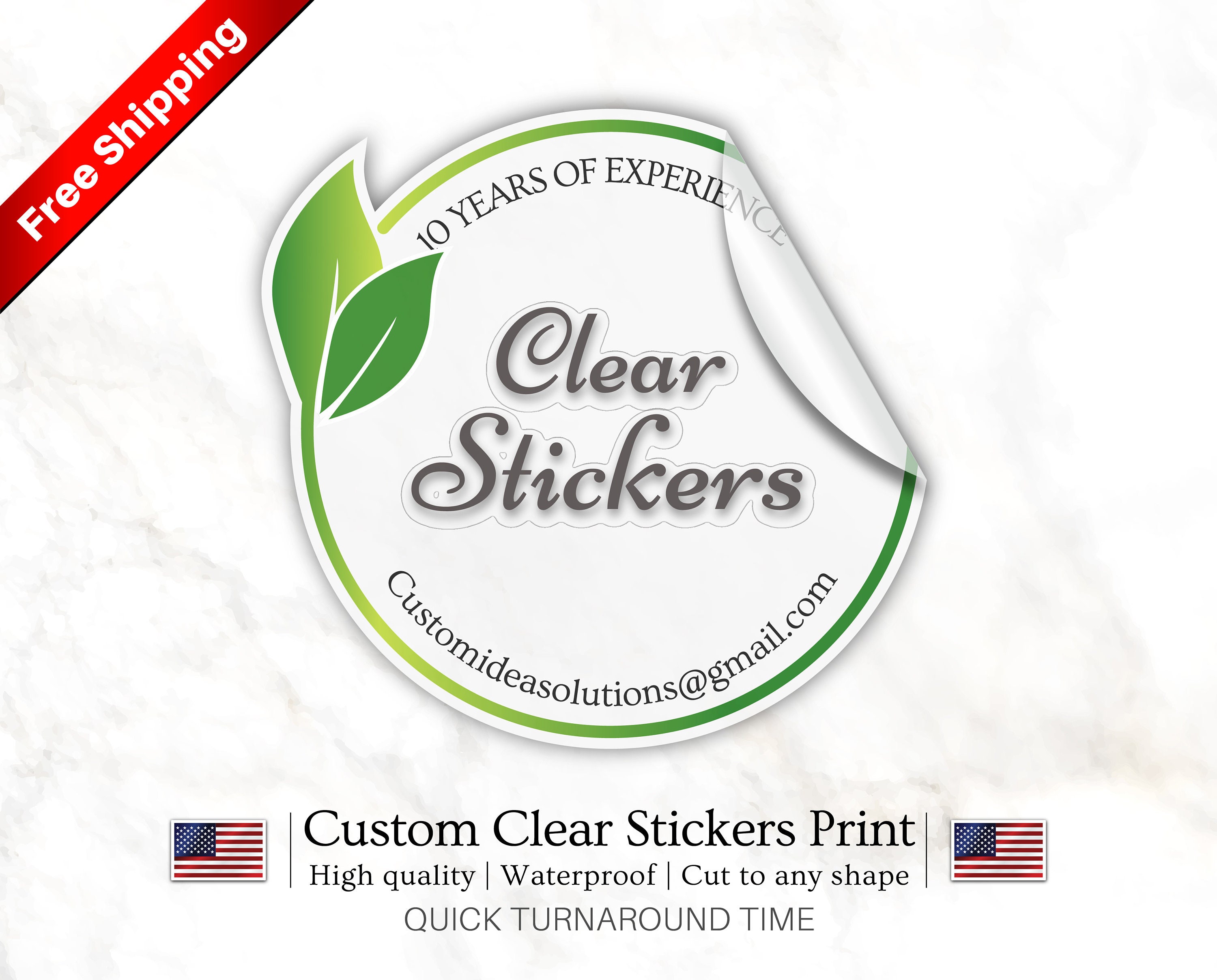 Custom Clear Stickers - Free Shipping