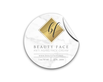 50 etiquetas redondas personalizadas: pegatinas impermeables para productos y frascos