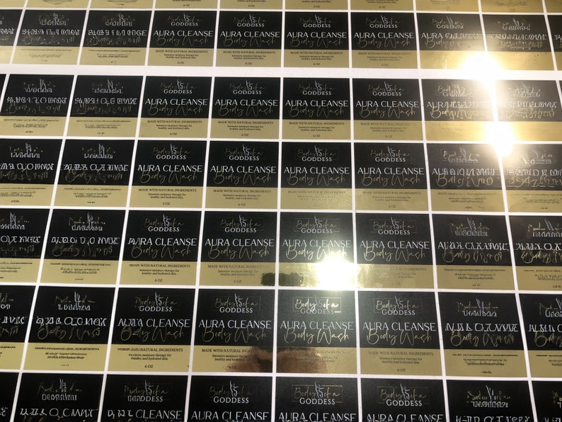 Gold Foil Stickers, Waterproof Gold foil stickers, Shiny reflective Gold Foil labels, Foil Print, Shiny Print Stickers