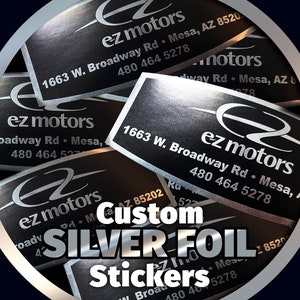 Custom Silberfolie Aufkleber beste Qualität silber reflektierend und wasserdicht, Business Logo Aufkleber, Silberfolie Etiketten