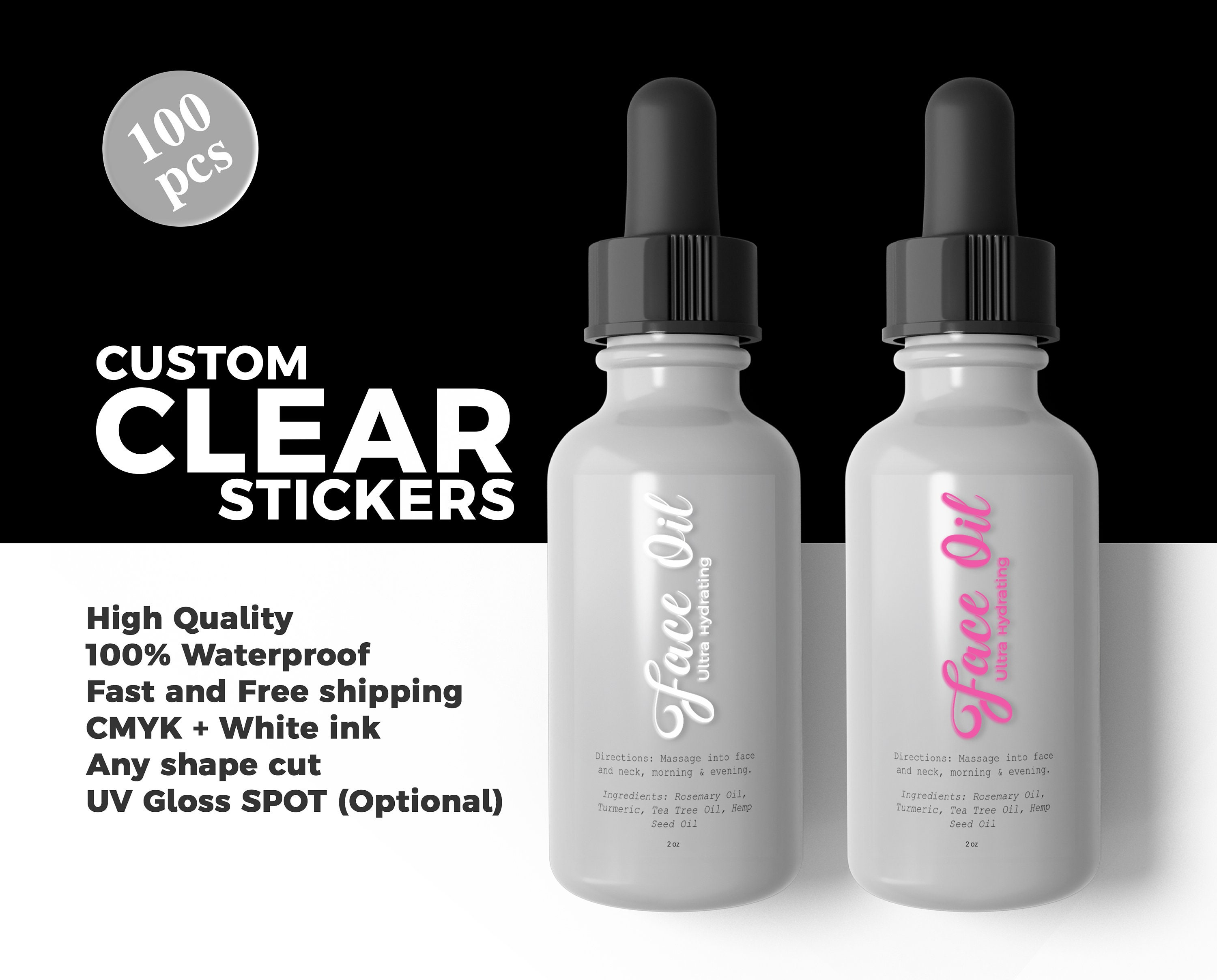 Waterproof Clear Vinyl Stickers Printing High Quality Clear Etsy