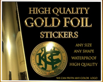 Pegatinas de lámina dorada impermeables: etiquetas reflectantes brillantes
