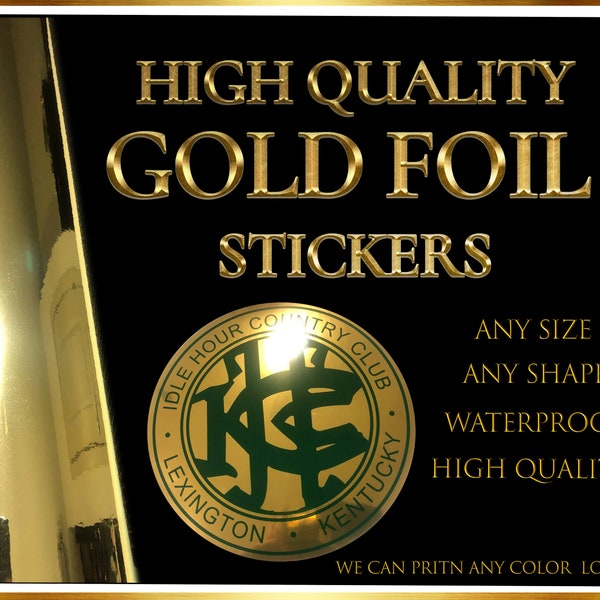 Shiny gold foil reflective stickers   waterproof Gold foil , Mirror Gold Foil