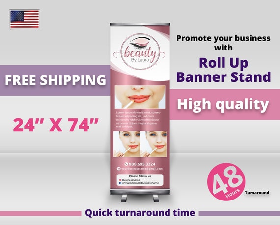 Roll Up Stand Banner Make Up Artist Banner Nail Designer Etsy