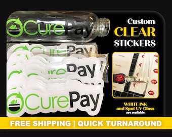 Pegatinas transparentes personalizadas: etiquetas impermeables para frascos y botellas