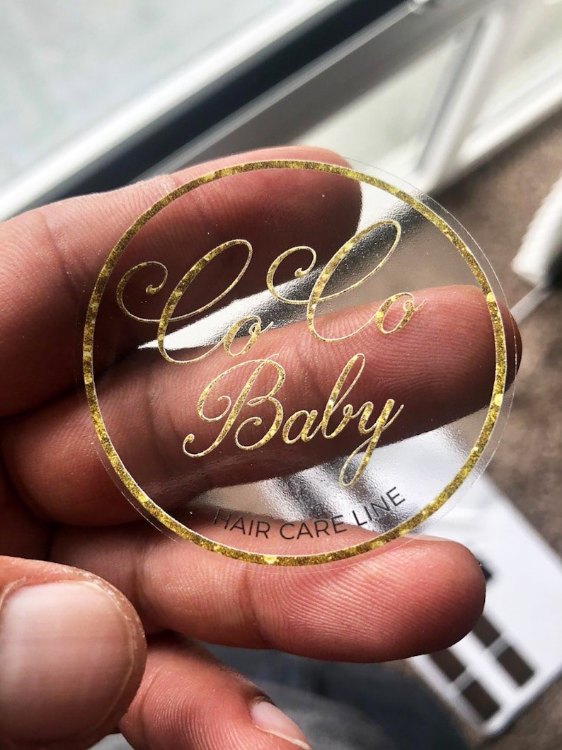 100 Custom Logo Clear Stickers Waterproof Transparent Labels - Etsy