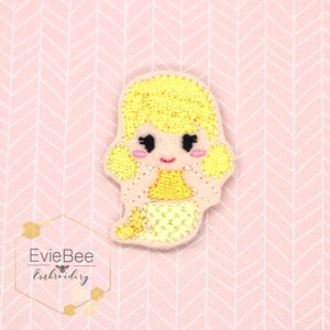 Yellow Mermaid Feltie Digital Embroidery Design