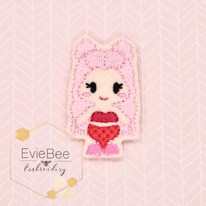 Pink Mermaid Feltie Digital Embroidery Design