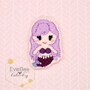 Purple Mermaid Feltie Digital Embroidery Design