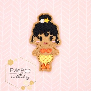 Orange Mermaid Feltie Digital Embroidery Design