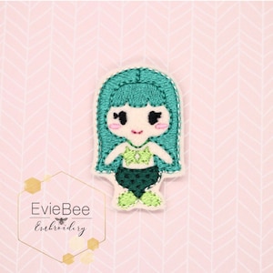 Green Mermaid Feltie Digital Embroidery Design