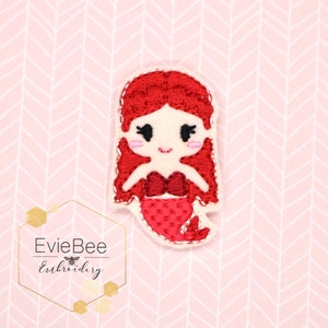 Red Mermaid Feltie Digital Embroidery Design