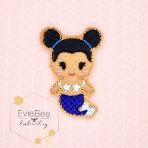 Blue Mermaid Feltie Digital Embroidery Design
