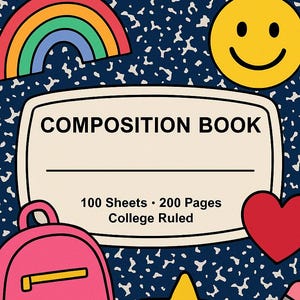 Printable Composition Book Gift Bag Label – Canva Template – Perfect for Teacher Gifts, Last Day of School, or Student Surprises