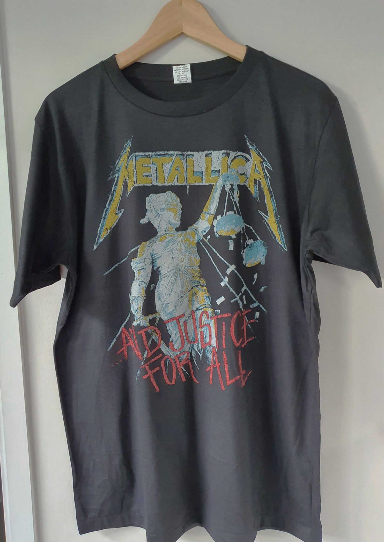 Metallica Justice For All Vintage Look T shirt XL Size | Etsy
