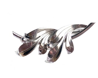 Iconic FORSTNER Art Deco Sterling 925 Leaves Berries and Branch Pin Brooch dated 1922-1937