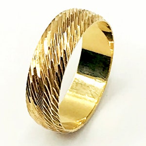 Amazing LIRM 925 Italy Vermeil Vintage Ring with 5 Precision, Feather-Like Rows, Size 8