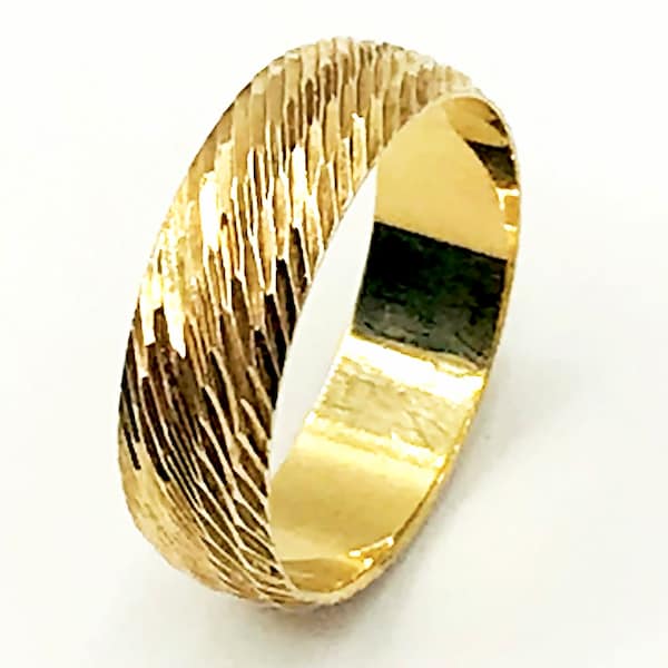 Amazing LIRM 925 Italy Vermeil Vintage Ring with 5 Precision, Feather-Like Rows, Size 8