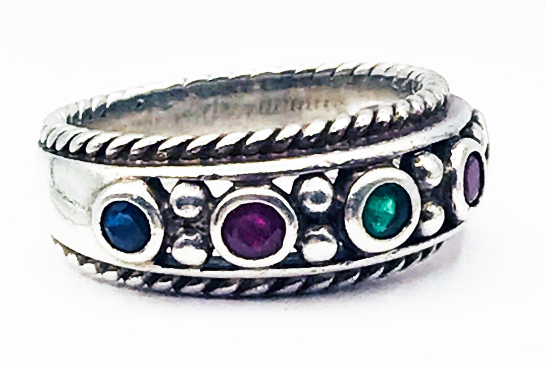 Mystical CNA PRANDA 925 Emeralds, Rubies and Sapphire Multi-stone ...