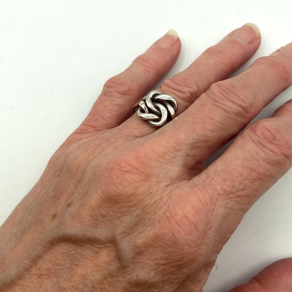 Smooth Interlocking Double Ring Sterling Silver M… - image 5
