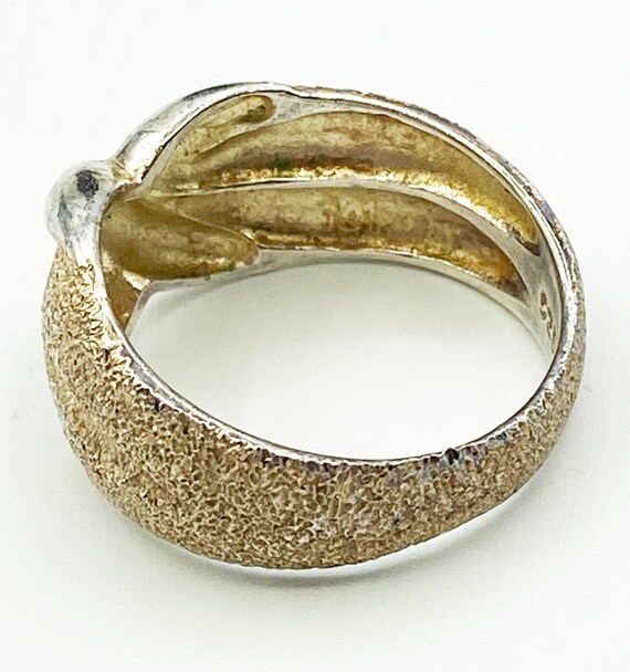 Solid Striking Sterling Textured X Ring with Heav… - image 6