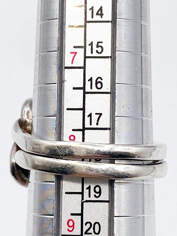 Smooth Interlocking Double Ring Sterling Silver M… - image 9