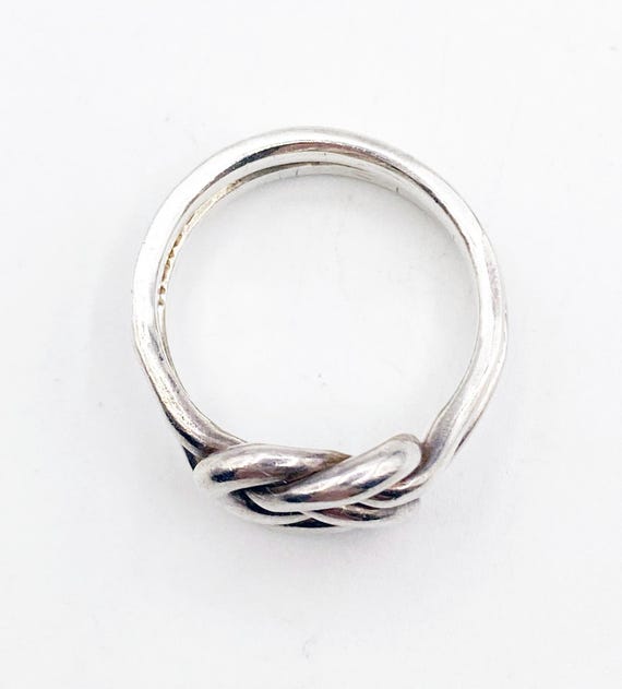Smooth Interlocking Double Ring Sterling Silver M… - image 2