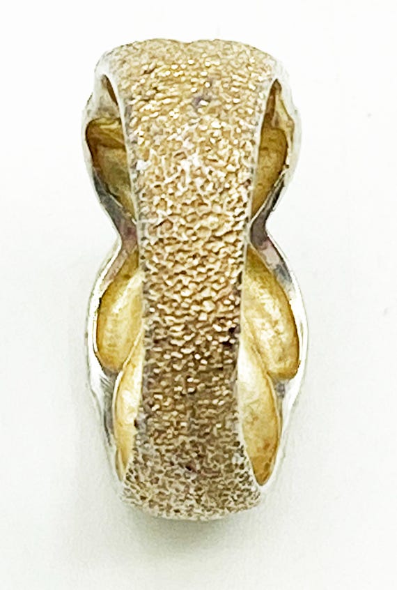 Solid Striking Sterling Textured X Ring with Heav… - image 10