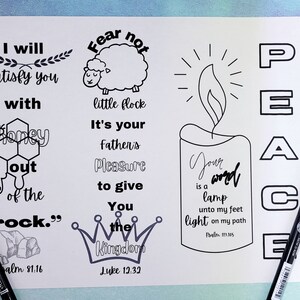 Bible Journaling Template/4 sections to journal/bookmarks/coloring