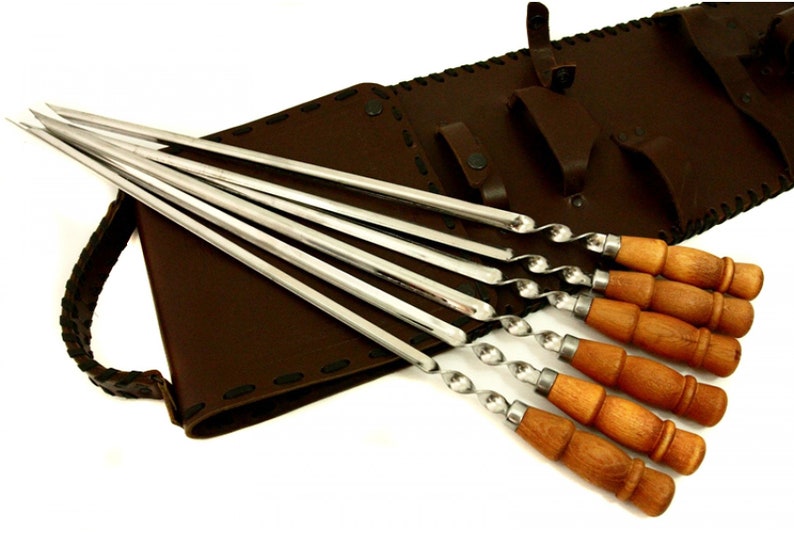 knives and skewers. Includes axe Shish Kabob set