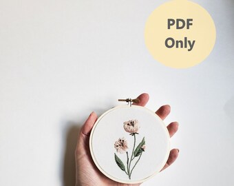 Floral Embroidery Pattern for Beginners / Starter PDF