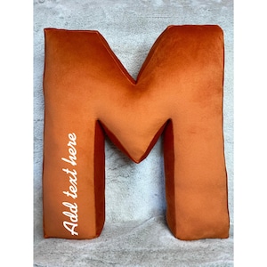 Cojines decorativos de letras/alfabetos/números de terciopelo bordados grandes, escritura personalizada, notas de recuerdo, cojines para seres queridos