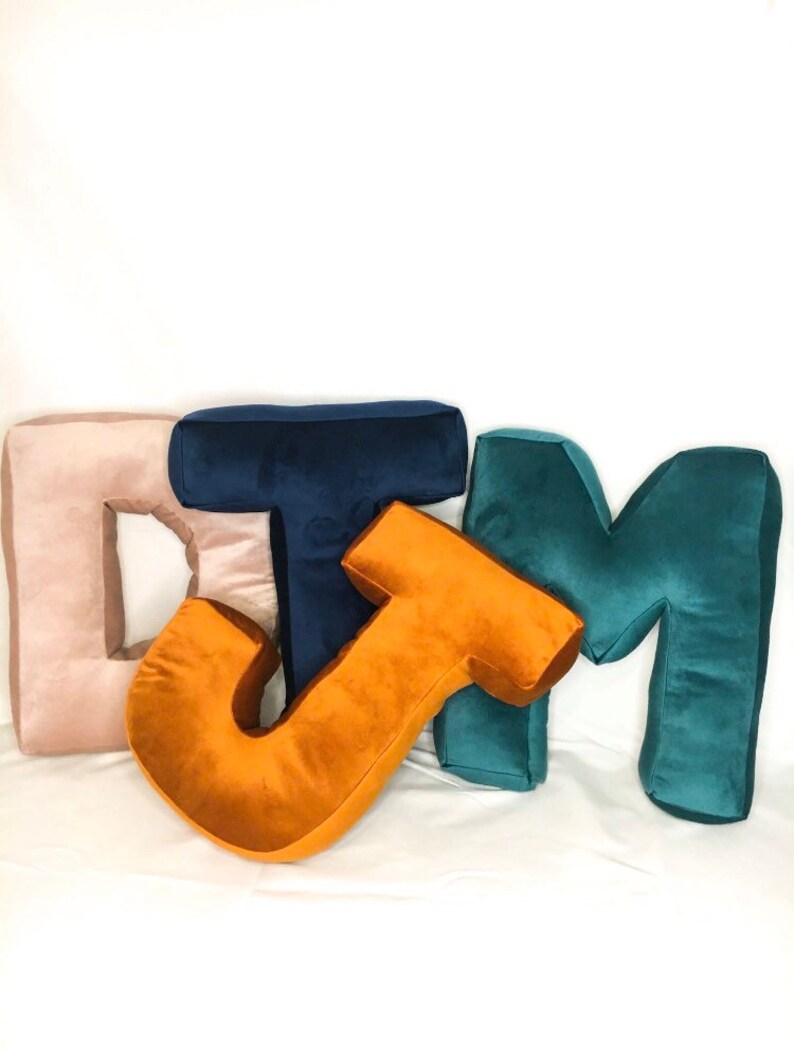 Large Velvet Letter/alphabet Cushion/number Decorative Etsy