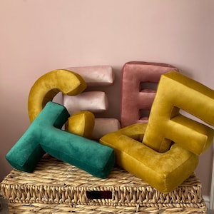Almofada grande de veludo com letras/alfabetos/almofadas decorativas com números