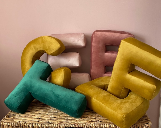 Crushed Velvet Letter Pillow/ Velvet Alphabet Pillow / Soft Letter
