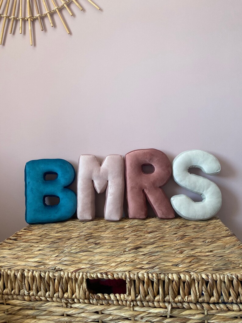 Small Velvet Letter Cushions/alphabet Pillows Etsy