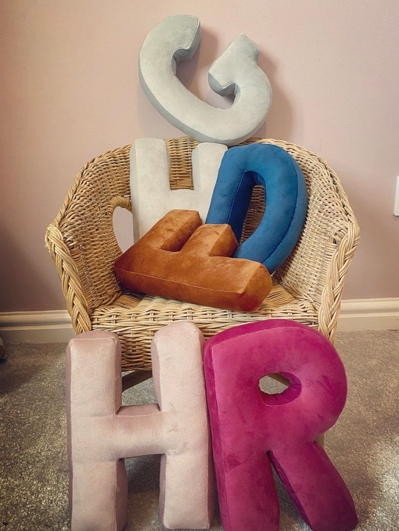 Small Velvet Letter Cushions/alphabet Pillows Etsy