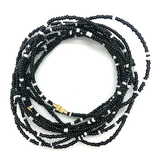 Black and White Waist Beads - African Waist Beads - Waist Beads Belly Jewelry - Belly Chain - waistbeads - Waist Shaper -Belly Beads - With