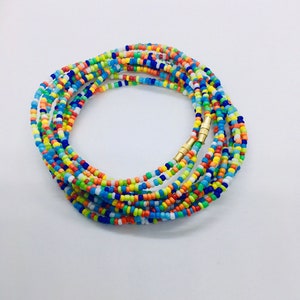 Tribale kralen taillekralen – Felgekleurde buikketting met sluiting