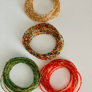 Vibrant Gift Set Sale Waist Beads- Belly beads- waist beads - Gifts for Her - beaded jewelry - African Jewelry-With Clasps