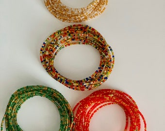 Conjunto de presentes vibrantes - Contas de cintura - Contas de barriga - Contas de cintura - Presentes para ela - joias de contas - Joias africanas - Com fechos