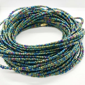 Iridescent Waist Beads- For Sale African Waist Beads for WeightLoss Tracking - Belly Jewelry - Belly Chain - Belly Beads - With Clasps