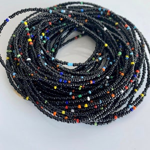 Ebony Waist Beads - Waist Chain - Waist Beads - Belly Jewelry - Weightloss Tracker - Belly Beads - Waist shaper With Clasps