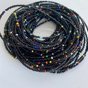 Ebony Waist Beads - African Waist Beads - Waist Beads - Belly Jewelry - Weighloss Tracker - Belly Beads - Waistchain With Clasps