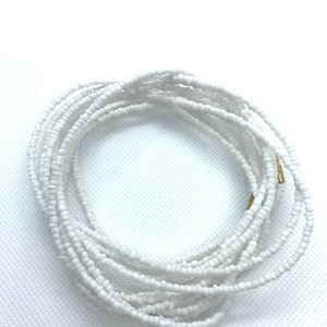 White Waist Beads - Waist Beads - African Waist Beads - Body Beads - waistbeads - Belly Chain - Waist Shaper - Belly Beads - With Clasps