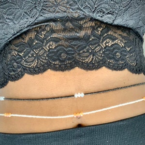 Clear Crystals Waist Beads -Crystal Waist Beads for weight loss tracking - Belly beads - Stackable waist chains -Layering jewelry -Clasps