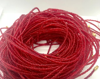 Perline di vetro rosso per la vita - Gioielli per la vita - Perline africane per la vita - Perline per il corpo - Perline per la vita - Catena per la pancia - Perline per la pancia - Modellatore per la vita - Fermagli