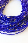 Deep Blue Gold Waist Beads - African Waist Beads - Waist Beads - Belly Jewelry - Weighloss Tracker - Belly Beads - waistbeads With Clasps
