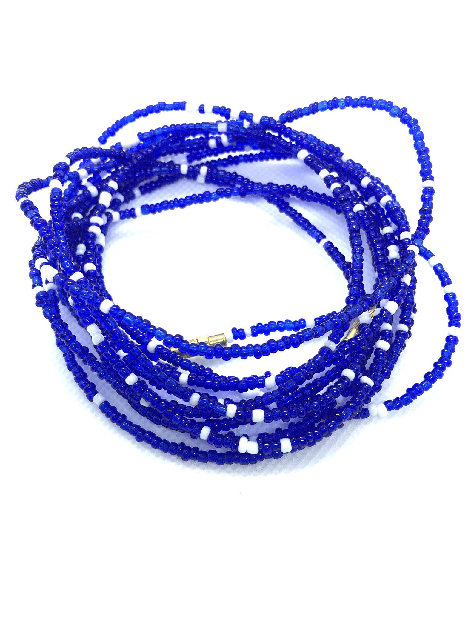 Blue and White Waist Beads Waist Beads Weighloss Tracker Etsy