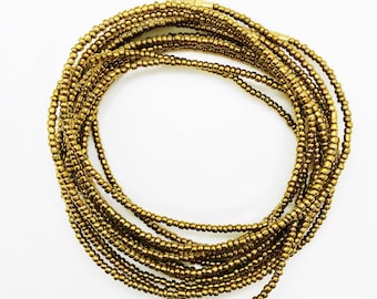 Perline in bronzo dorato per la vita – Catena per la pancia africana con chiusura